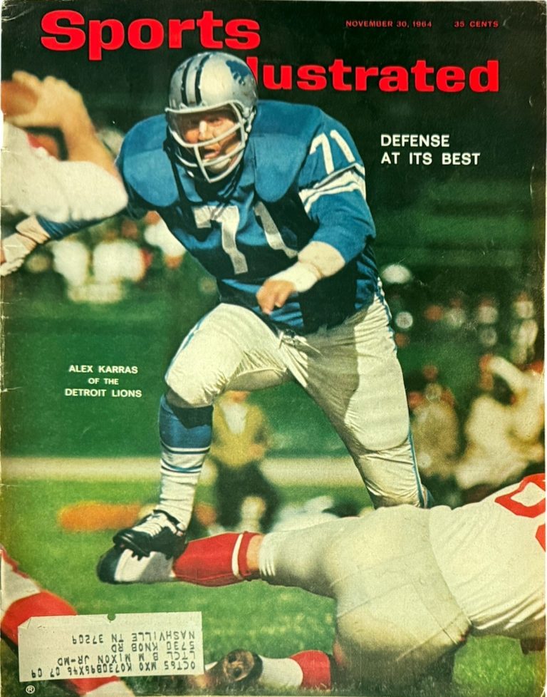Sports Illustrated Full Magazine 11/30/1964-Alex Karras/Detroit Lions - Label