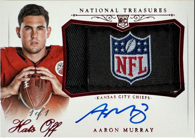 Aaron Murray signed 2014 Panini National Treasures On Card Auto RC Patch 1/1