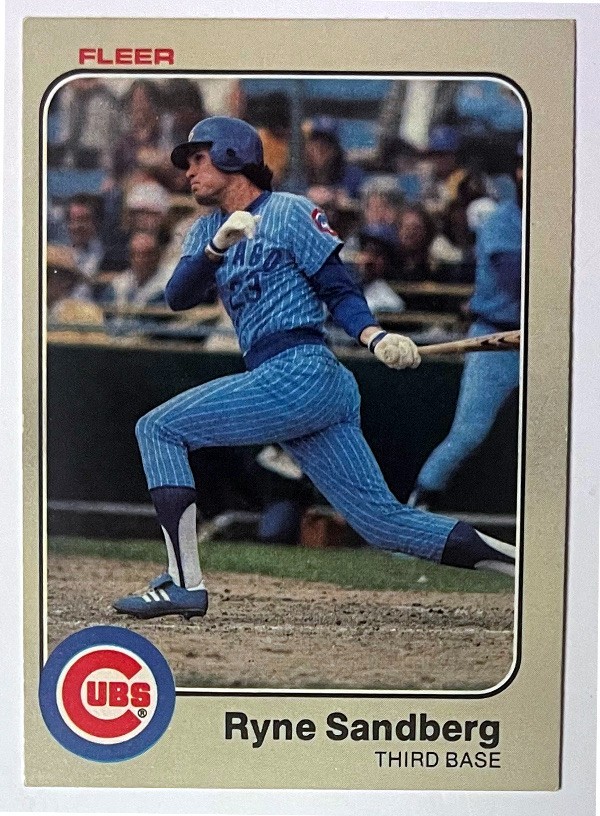 Ryne Sandberg 1983 Fleer Rookie Card (RC) #507  OC- (Chicago Cubs/HOF)