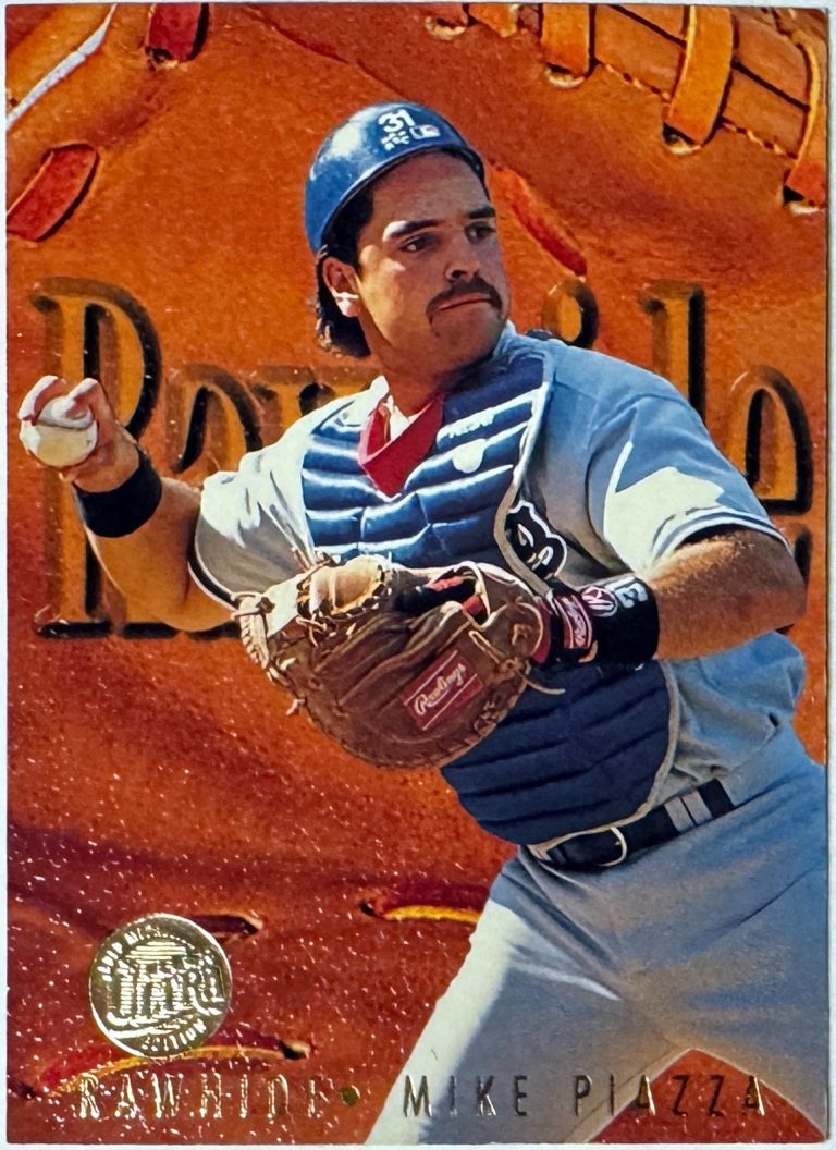 Mike Piazza 1996 Fleer Ultra Rawhide Gold Medallion Card 8 (Los Angeles Dodgers)