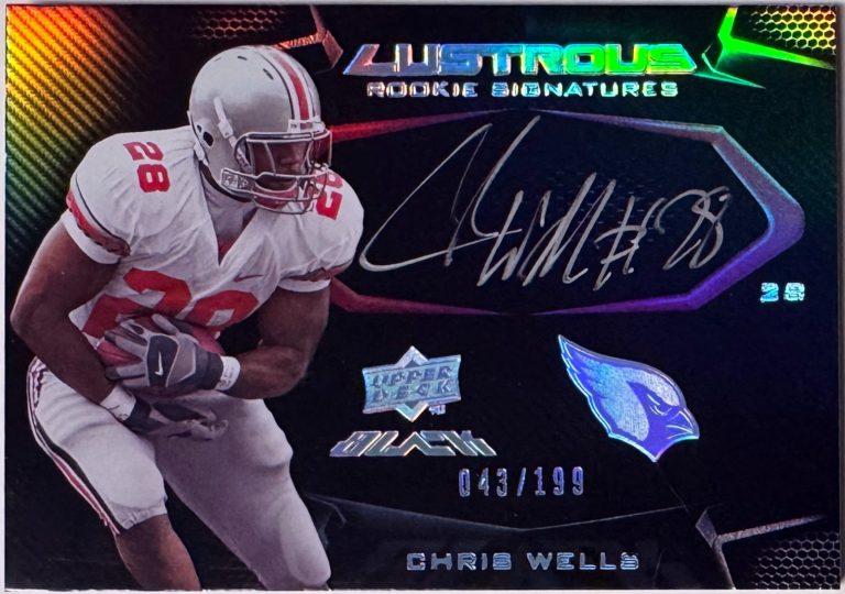 Chris Wells signed 2009 Upper Deck Black Lustrous Rookie Signatures On Card Auto