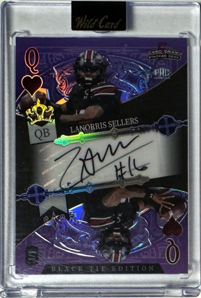 LaNorris Sellers signed 2026 WC Black Tie 5 Card Draw Card RC 1/1 #SDPC-LSN