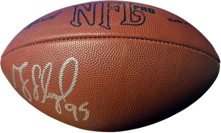 Greg Lloyd signed NFL Wilson Rep Pro Football #95 - COA-  (Steelers/5X Pro Bowl)