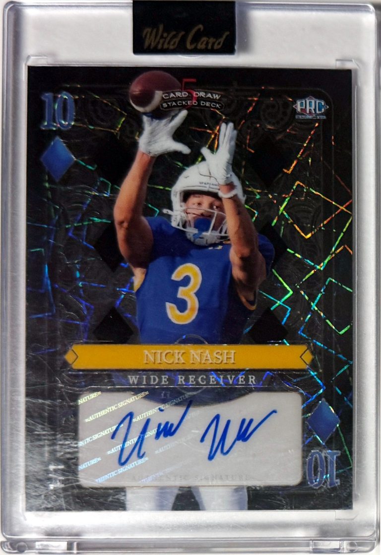 Nick Nash signed 202 Wild Card 5 Card Draw Ten of Diamonds RC 1/1 #SDHD-NNA