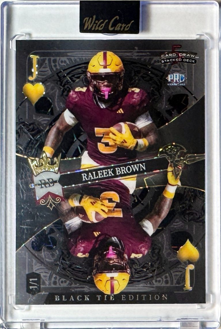 Raleek Brown 2026 Wild Card 5 Card Draw Black Tie Jack Rookie Card 1/1 #SDPH-RBN