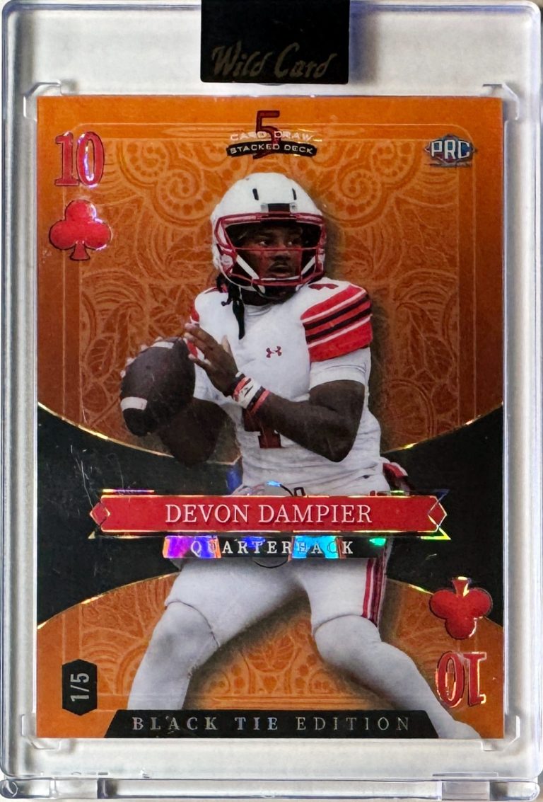 Devon Dampier 2026 Wild Card 5 Card Draw Black Tie Ten ROOKIE Card /5  #SDPC-DDN