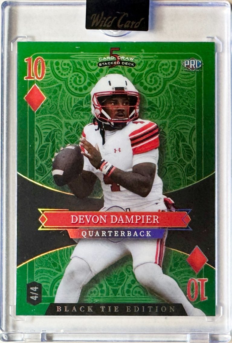 Devon Dampier 2026 Wild Card 5 Card Draw Black Tie Ten Rookie Card /4 #SDPD-DDN