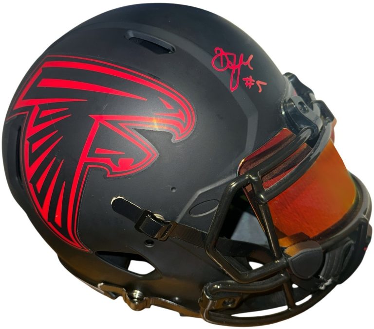 Drake London signed Falcons Riddell AUTHENTIC FS Speed Eclipse Helmet Visor- BAS