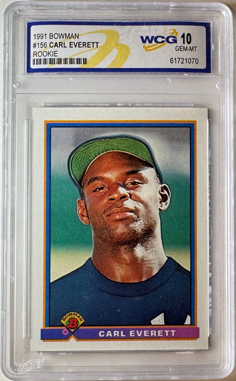 Carl Everett 1991 Bowman Rookie Card #156 -  WCG Graded 10 Gem Mint