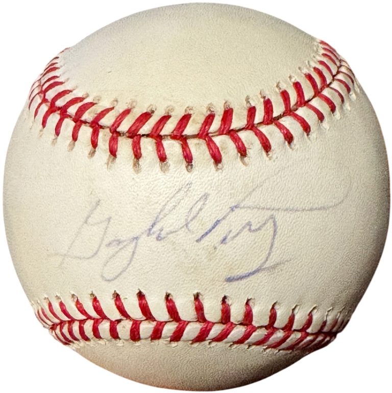 Gaylord Perry signed OFC Rawlings RONL National League Baseball imperfect- COA