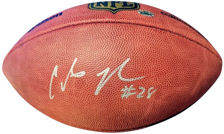 Chris Johnson signed Official Wilson NFL Official Duke Football -Famous Ink Holo