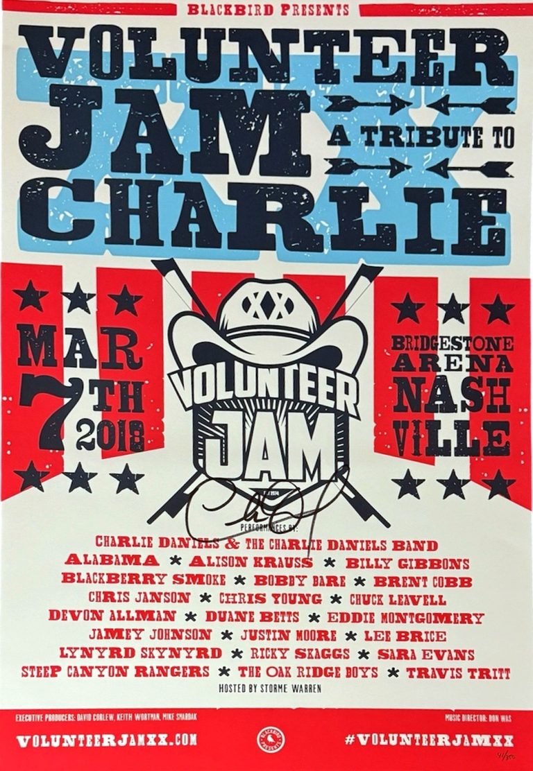 Charlie Daniels signed 2018 Volunteer Jam 14