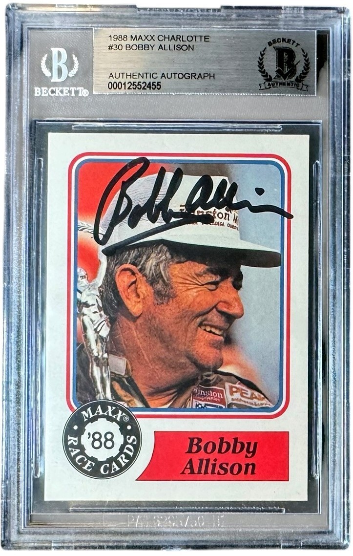 Bobby Allison signed NASCAR 1988 Maxx Charlotte RC Card-Beckett BAS #00012552455