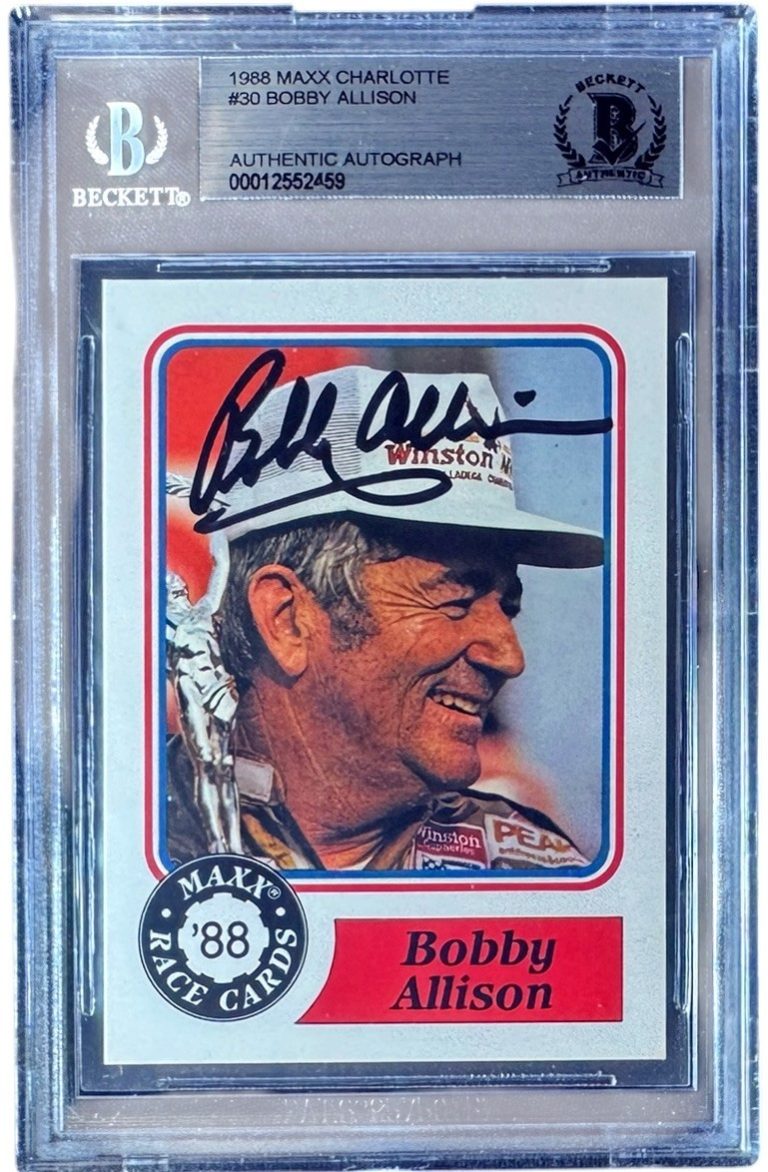 Bobby Allison signed NASCAR 1988 Maxx Charlotte RC Card-Beckett BAS #00012552459