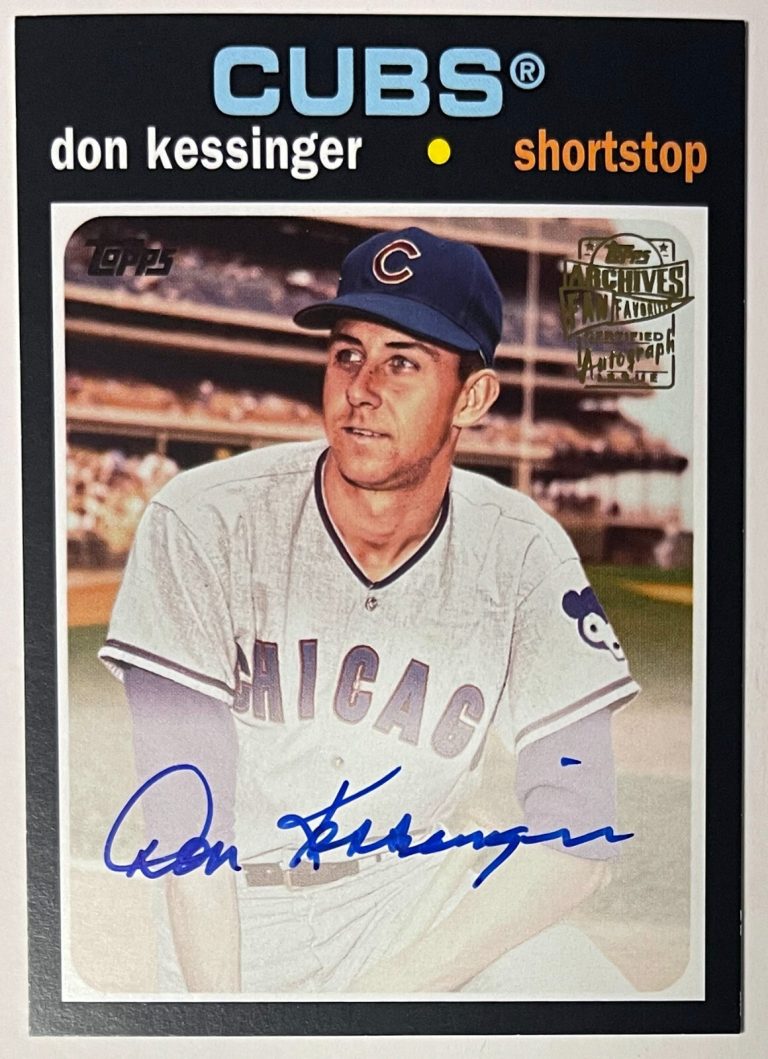 Don Kessinger signed 2018 Topps Archives Fan Favorite 71 Certified On Card Auto