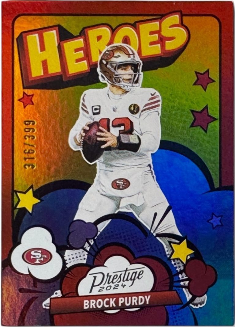 Brock Purdy 2024 Panini Prestige Heroes Xtra Points Red Card /399 -  (SF 49ers)