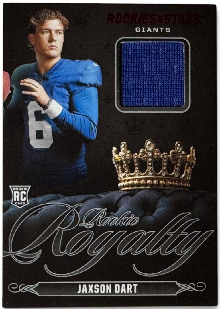 Jaxson Dart 2025 Panini Rookies & Stars Rookie Royalty Memorabilia Card #RR-JDT