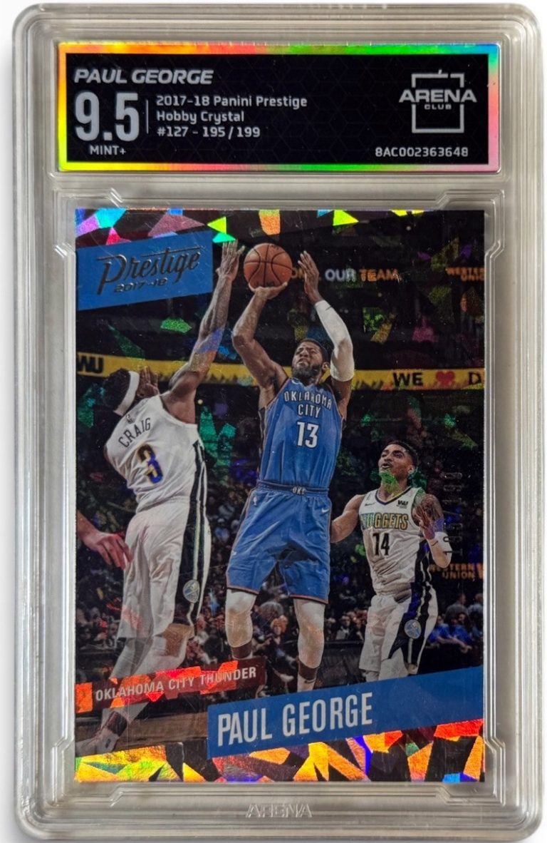 Paul George 2017-18 Prestige Hobby Crystal Card #127 /199 Arena Club Graded 9.5