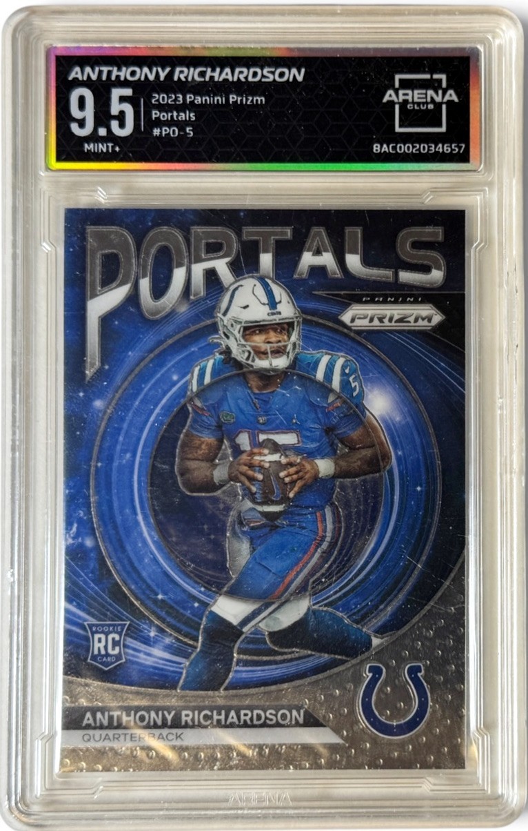 Anthony Richardson 2023 Panini Prizm Portals RC Card #PO-5-Arena Club Graded 9.5