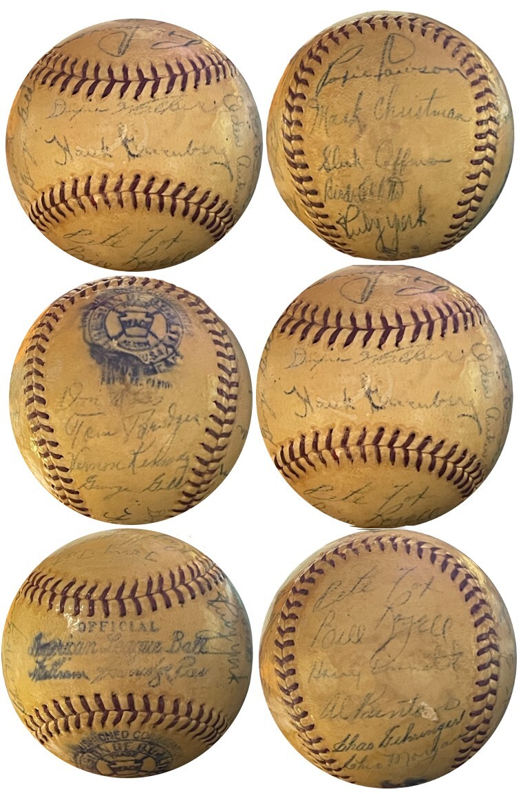 1938 Tigers Team Signed Reach OAL 24 Sigs Fox/York/Morgan/Gehringer - GRAD COA