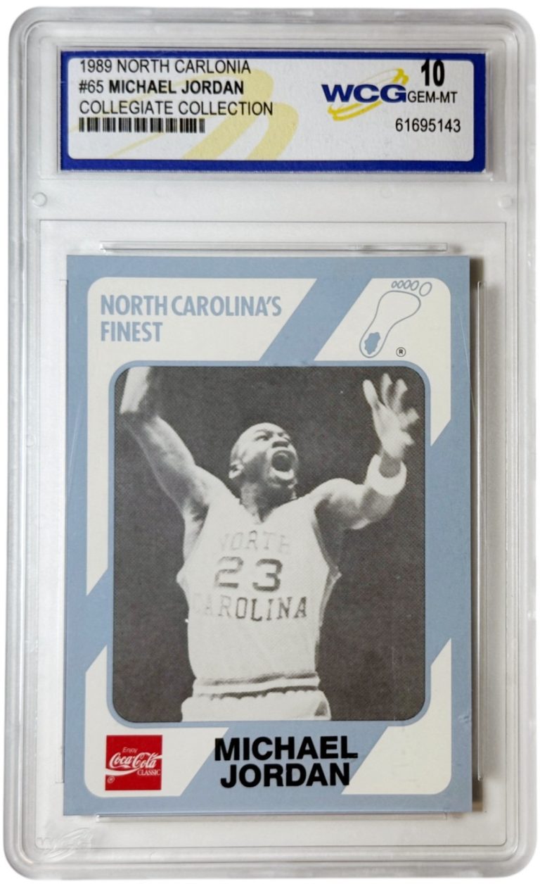 Michael Jordan 1989 North Carolina Collegiate Collection Card #65 WCG Graded 10