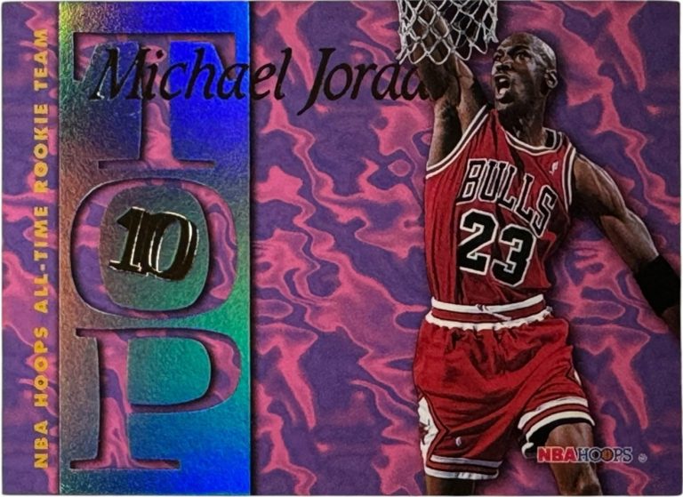 Michael Jordan 1995-96 NBA Hoops Top 10 Card #AR7  (Chicago Bulls/GOAT/HOF)