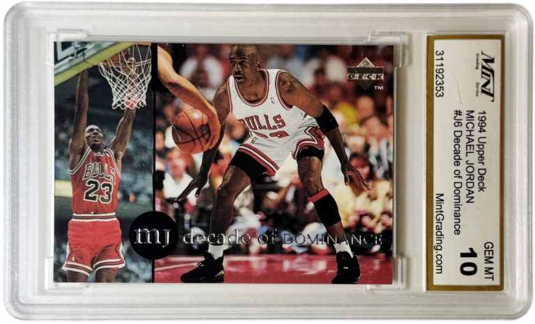 Michael Jordan 1994 Upper Deck Decade of Dominance Card #J6 - Mint Graded 10