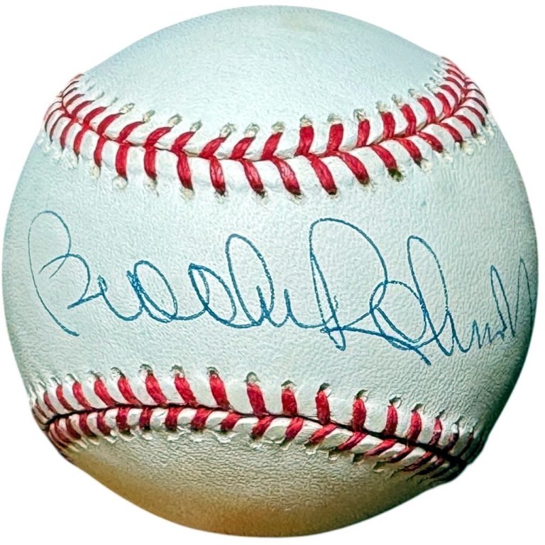 Brooks Robinson signed ROAL Rawlings OFC American League Baseball imperfect -COA