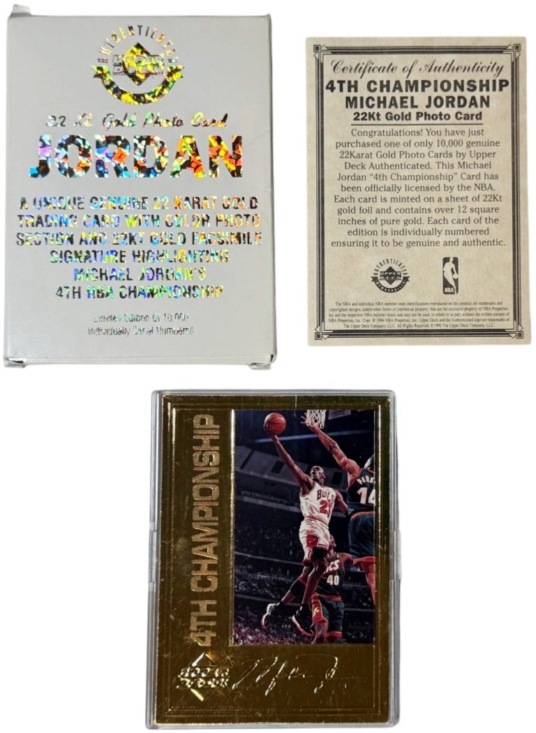 Michael Jordan 1996 Upper Deck 22KT Gold 4th NBA Championship Card /10,000