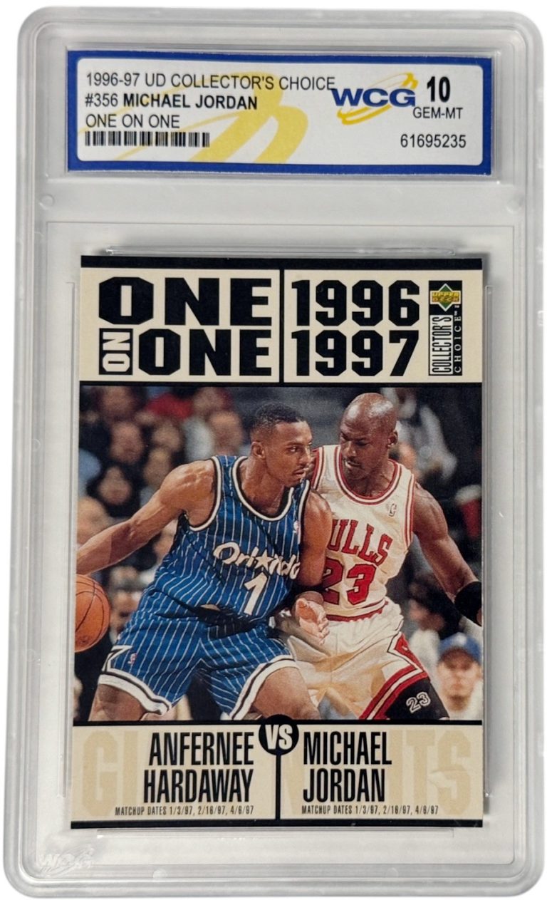Michael Jordan 1996-97 Upper Deck CC One On One Card #356-WCG Graded 10-Hardaway