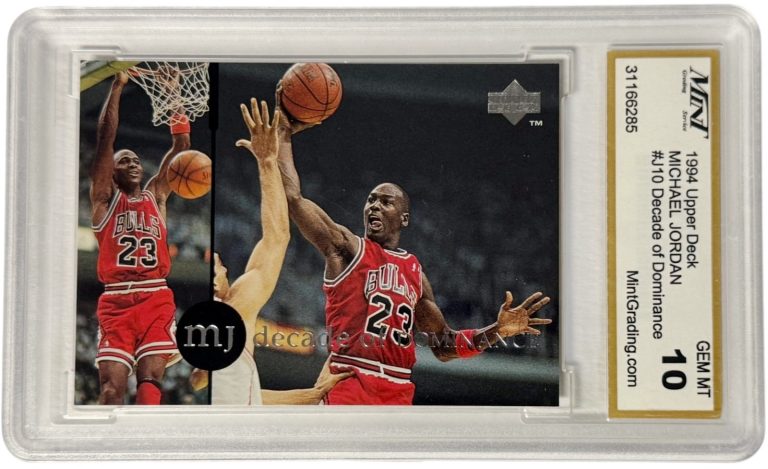 Michael Jordan 1994 Upper Deck Decade Of Dominance Card #J10 - Mint Graded 10