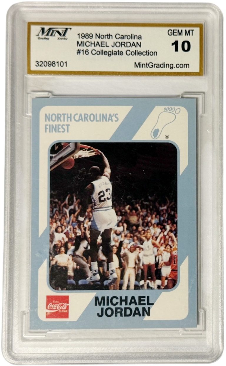 Michael Jordan 1989 North Carolina Collegiate Collection Card #16 Mint Graded 10