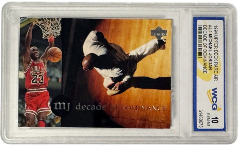 Michael Jordan 1994 Upper Deck Air Decade Of Dominance Card #J1 - WCG Graded 10