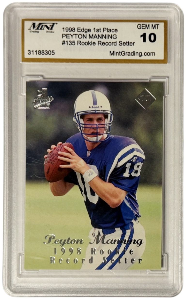 Peyton Manning 1998 Collector's Edge 1st Place Rookie Card #135 - Mint Graded 10