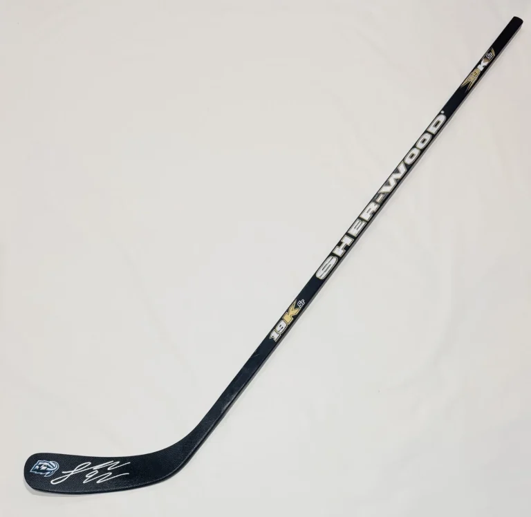 LOGAN COOLEY SIGNED FULL SIZE HOCKEY STICK UTAH MAMMOTH PROOF