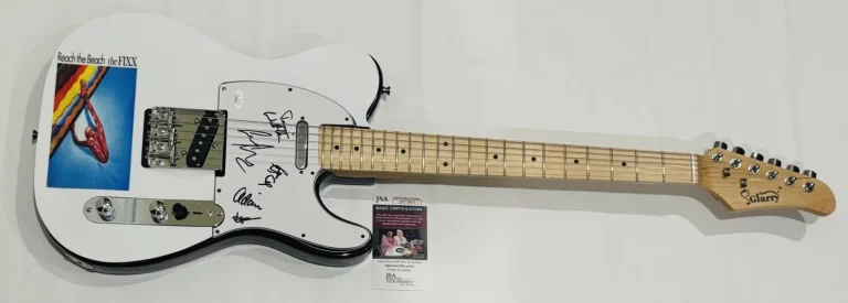 THE FIXX SIGNED CUSTOM REACH THE BEACH ELECTRIC GUITAR CY CURNIN ALL 5 JSA COA