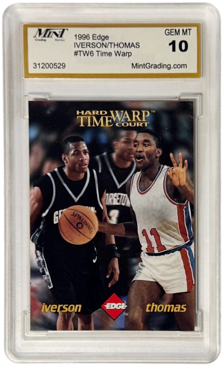 Allen Iverson/Isiah Thomas 1996 Edge Time Warp RC  #TW6-Mint Graded 10 Gem Mint