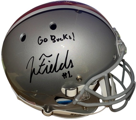 Justin Fields signed Ohio State Buckeyes Schutt FS Rep Helmet #1 Go Bucks! - JSA