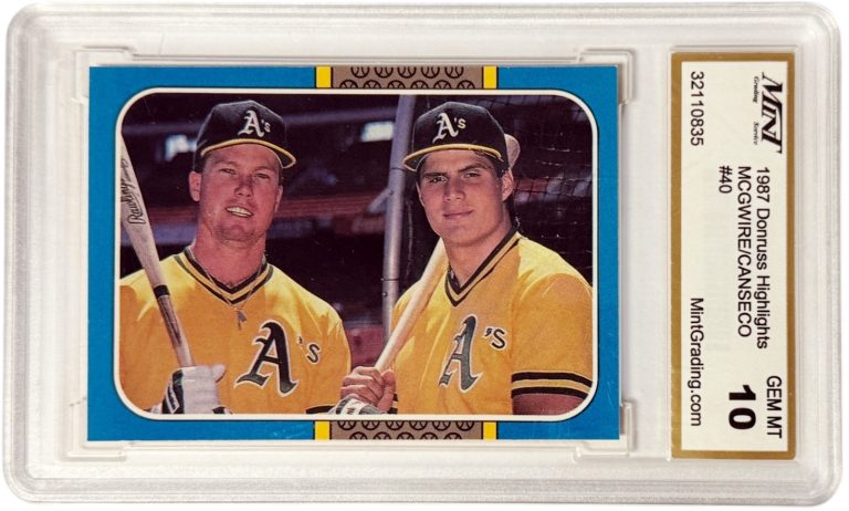 Mark McGwire/Jose Canseco 1987 Donruss Highlights Card #40- Mint Graded 10 GemMT
