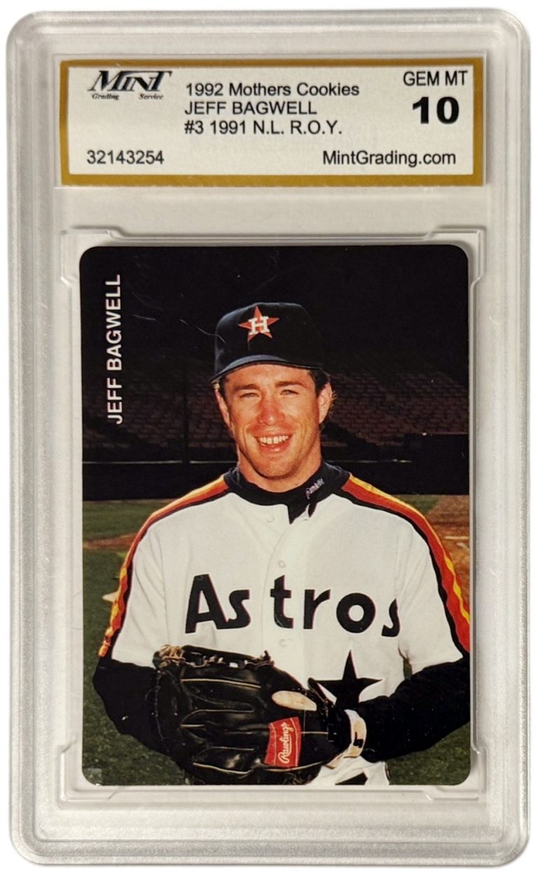 Jeff Bagwell 1992 Mothers Cookies 1991 NL ROY Card #3 - Mint Graded 10 Gem Mint