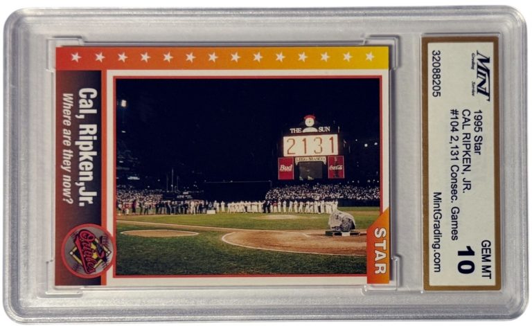 Cal Ripken, Jr 1995 Star 2131 Consecutive Games Card #104 Mint Graded 10 Gem MT