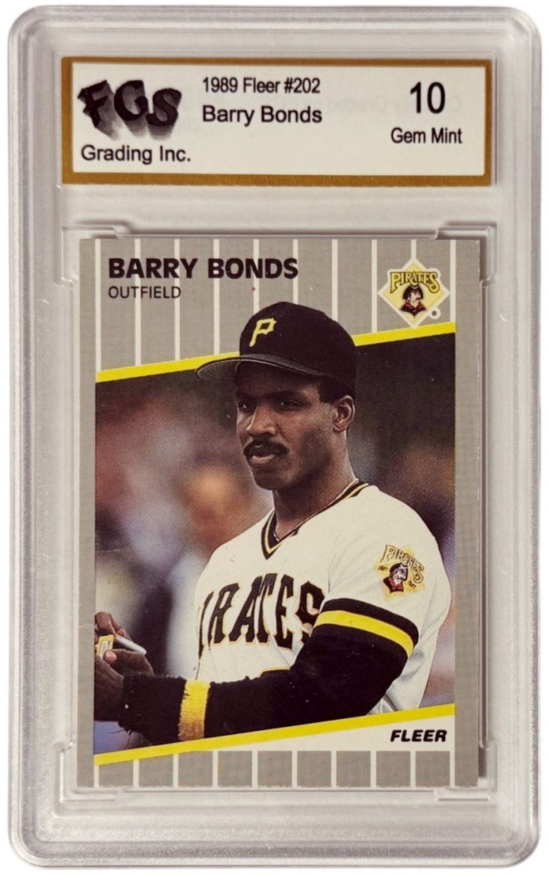 Barry Bonds 1989 Fleer Card #202- FGS Graded 10 Gem Mint  (Pittsburgh Pirates)