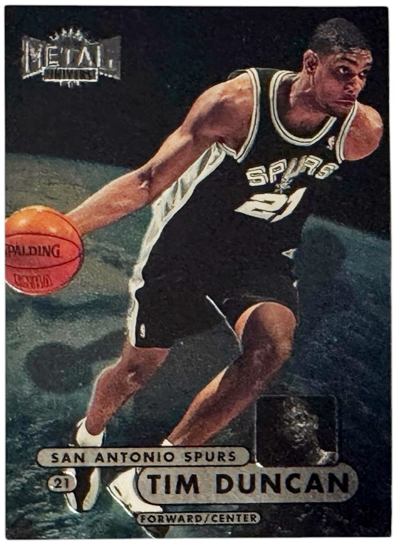 Tim Duncan 1997-98 Metal Universe Rookie Championship Card (RC) #72 - Spurs/HOF