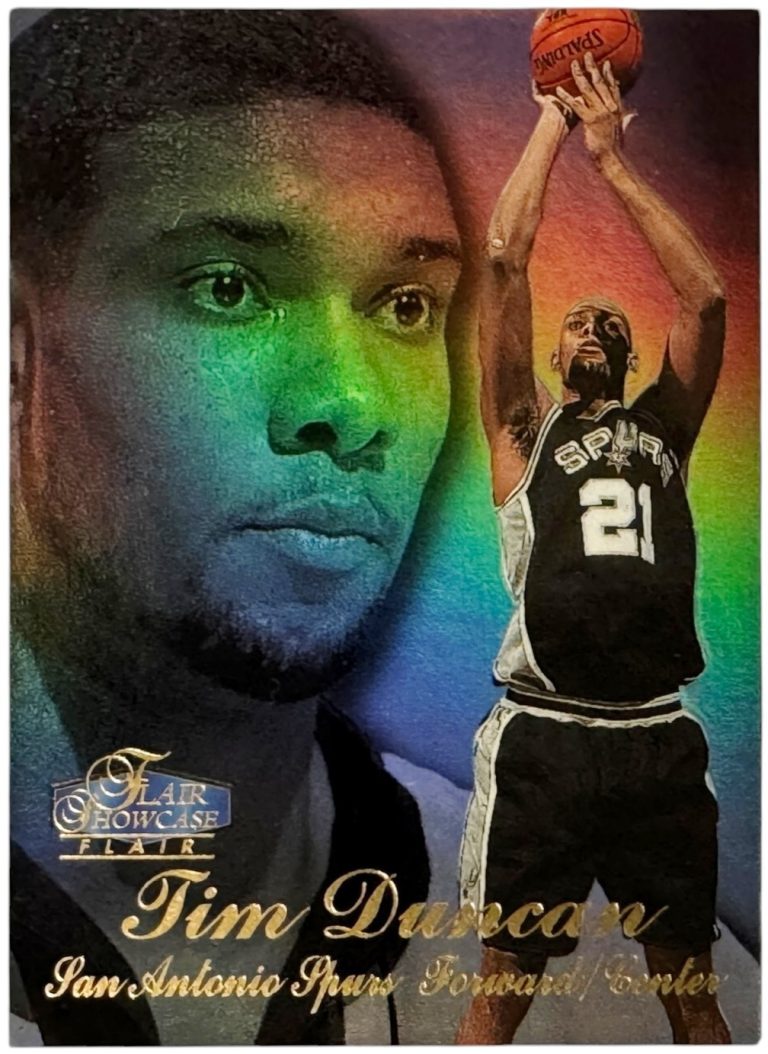 Tim Duncan 1997-98 Flair Showcase Rookie Card (RC) Sec 2 Row 3 Seat 5  (Spurs)