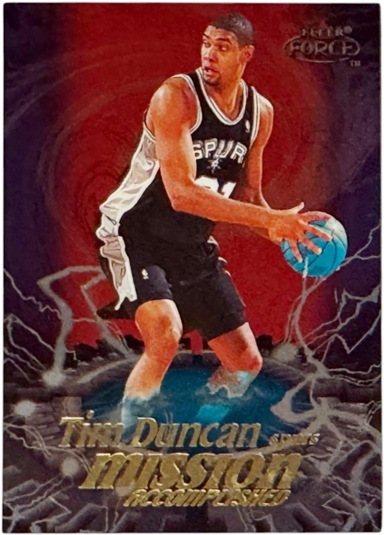 Tim Duncan 1999-00 Fleer Force Mission Accomplished Forcefield Card #4MA (Spurs)