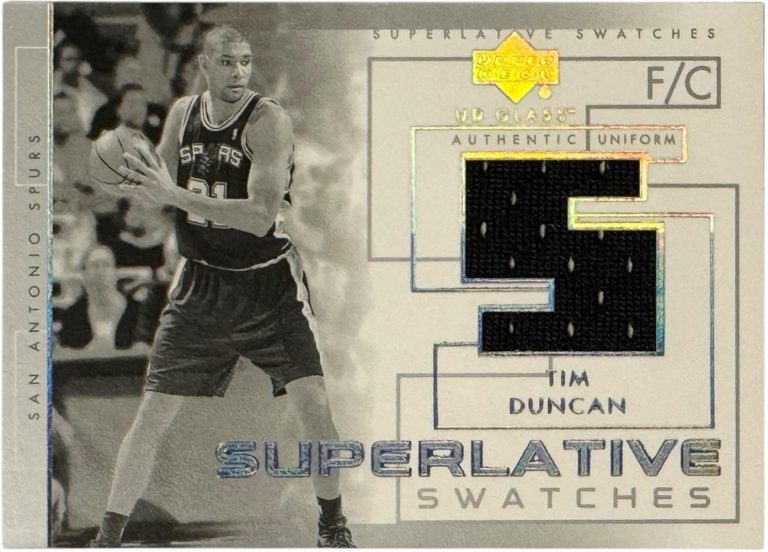 Tim Duncan 2003-04 UD Glass Superlative Swatches Game Used Uniform Card #SS-TD