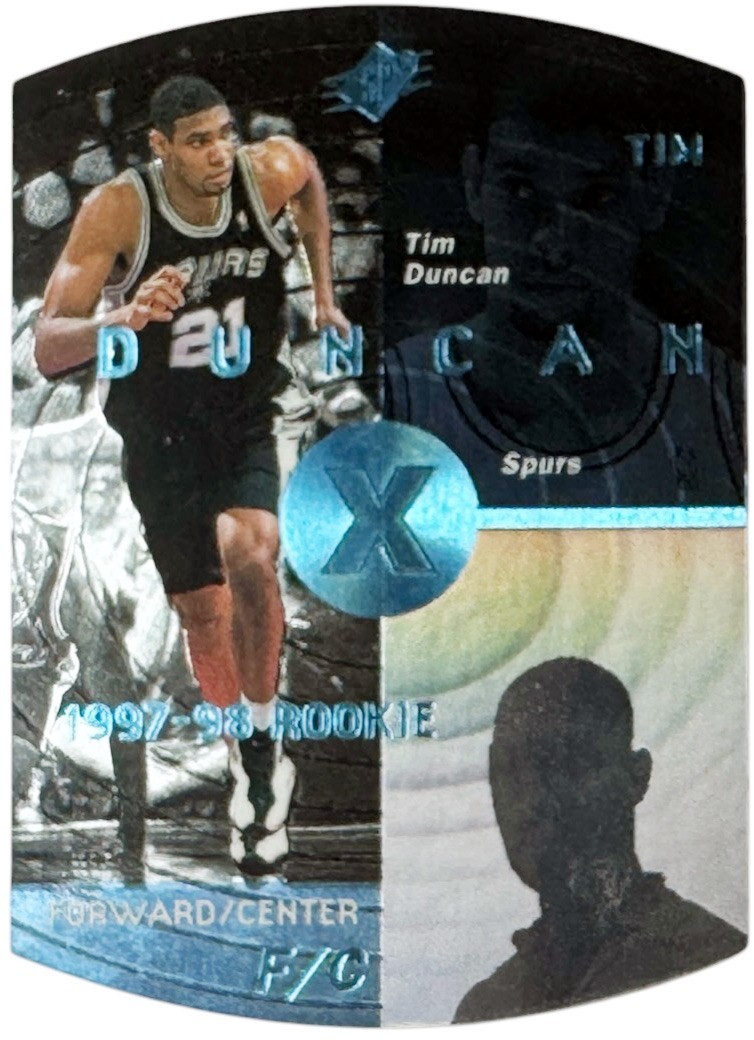 Tim Duncan 1997-98 SPX Blue Die-Cut Rookie Card #37 RC - (San Antonio Spurs/HOF)