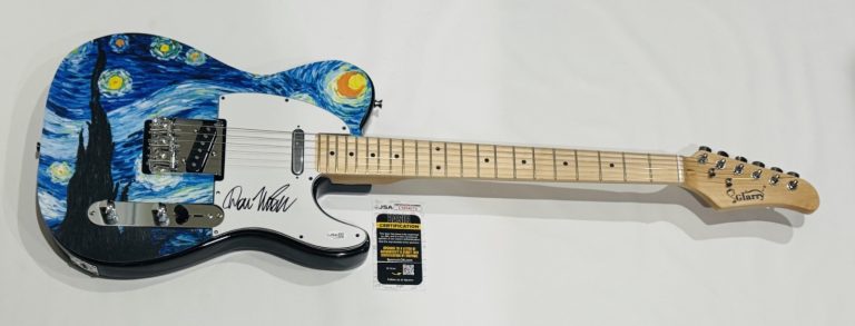 DON MCLEAN SIGNED CUSTOM VINCENT STARRY, STARRY NIGHT ELECTRIC GUITAR JSA COA