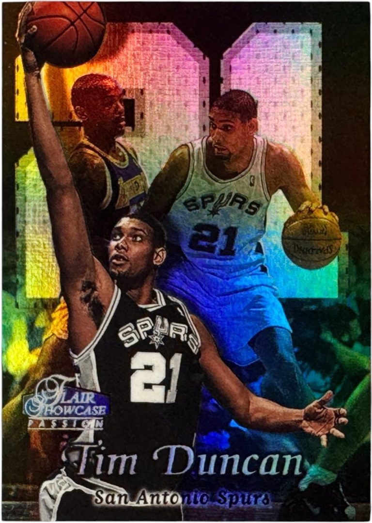 Tim Duncan 1998-99 Flair Showcase Passion Card Row 2 #3  (San Antonio Spurs/HOF)