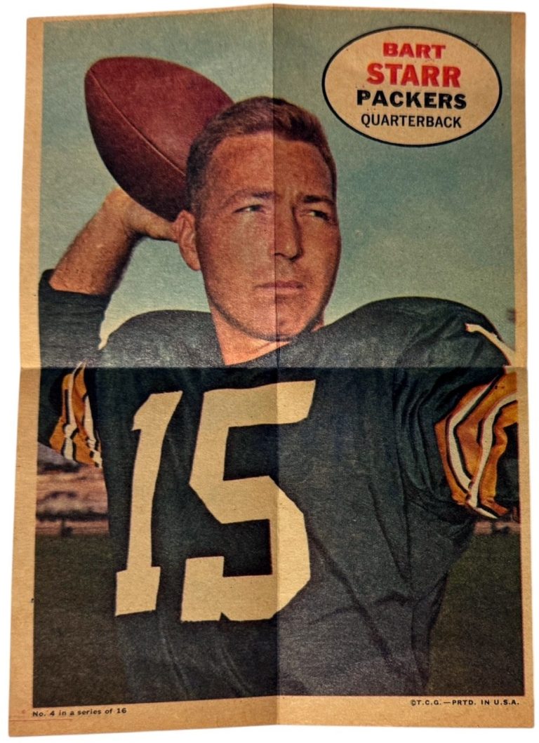 Bart Starr 1968 Topps NFL Football Posters Inserts Set-Break # 4 NM/OC- Packers